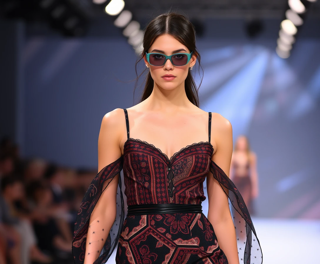 Fashion photography, model on runway