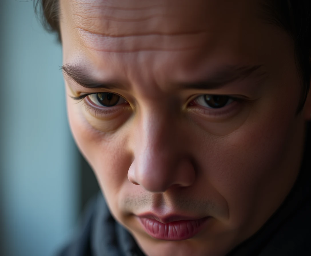 Portrait photography, close-up of person with expressive eyes