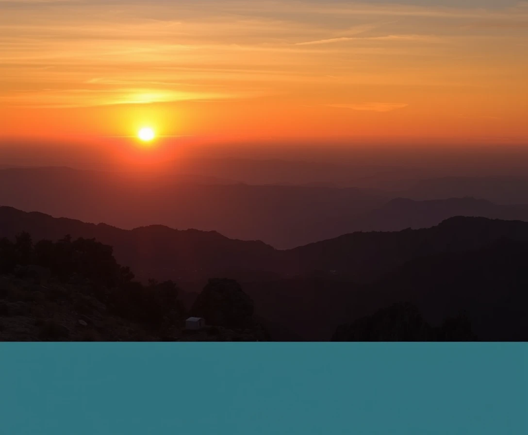 Landscape photography, sunset over mountains